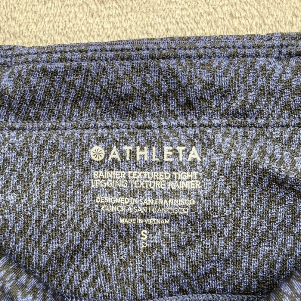 Athleta Rainier Textured Tight Women's S Navy Winter Running Cold Weather Hiking